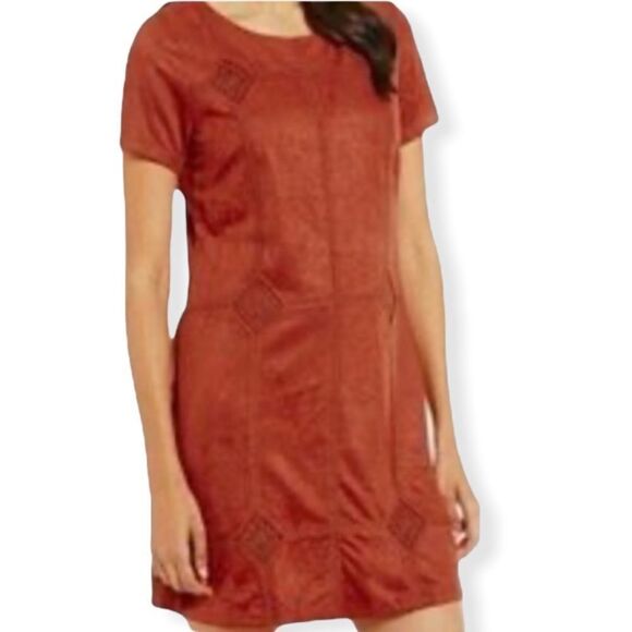 The Impeccable Pig Faux Suede Embroidered Dress - Picture 2 of 12